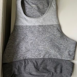 Outdoor voices two tone gray sports bra